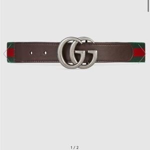 Gucci girls elastic web belt - dark brown size large
